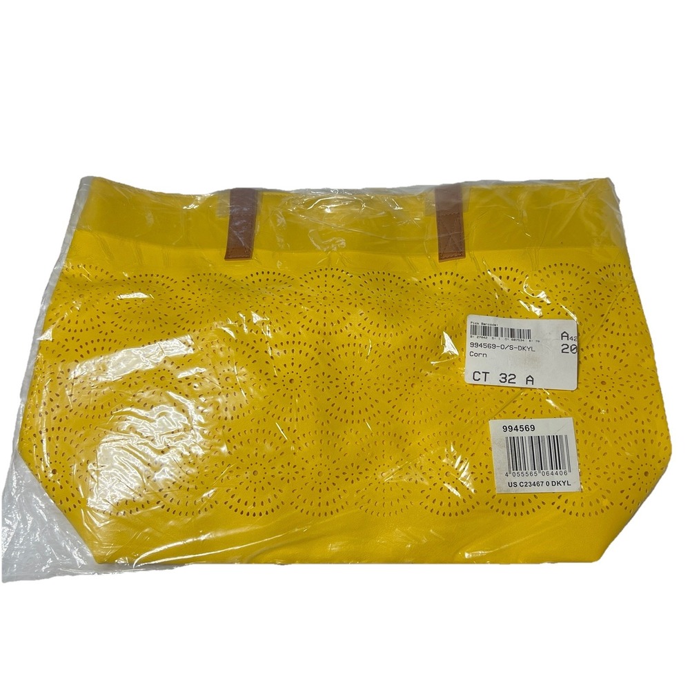 Yellow Spring Tote Bag Purse With Brown Handles Summer Women's Bag‎ Dopamine